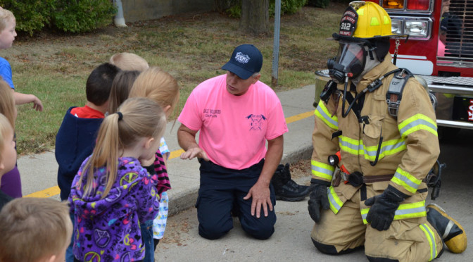 Local firefighters participate in Fire Prevention Week at area schools