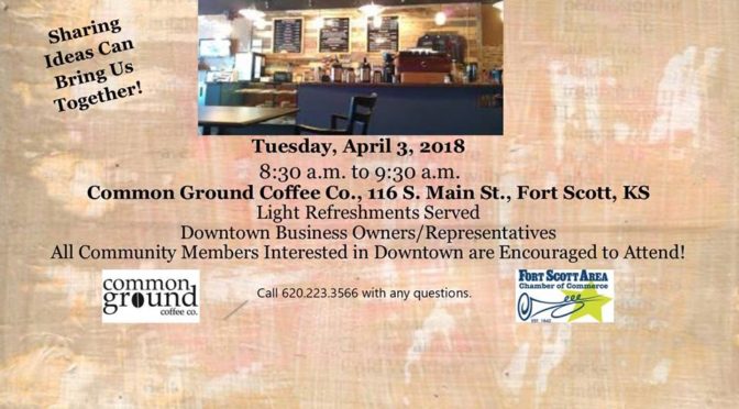 Downtown Quarterly Meet and Greet April 3 At Common Ground