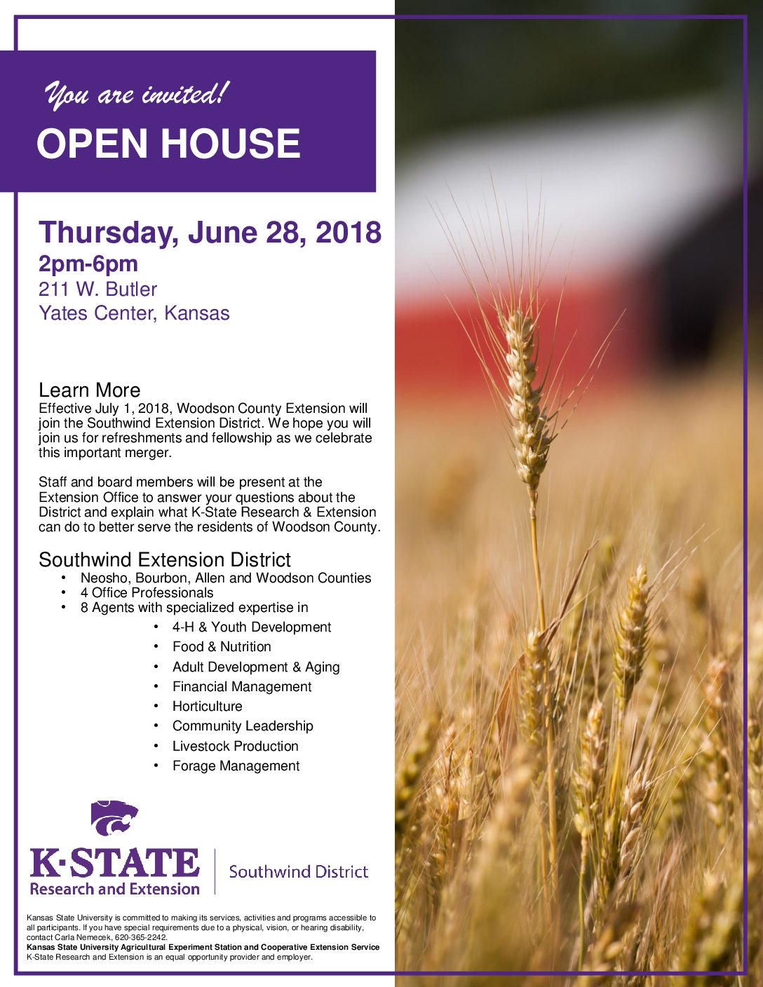 Open House for Woodson County Extension