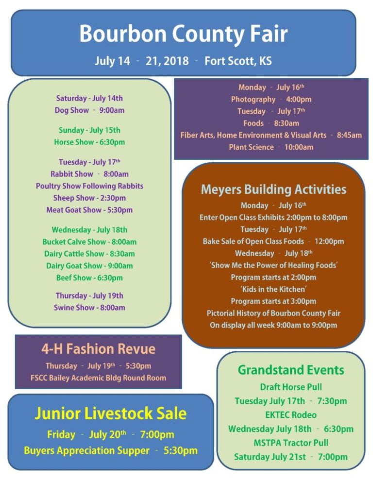 2018 Fair Schedule | Fort Scott Biz 2018 Fair Schedule | Fort Scott Biz