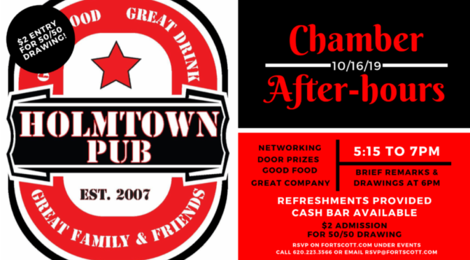 Chamber After Hours Oct. 16 at Holmtown Pub