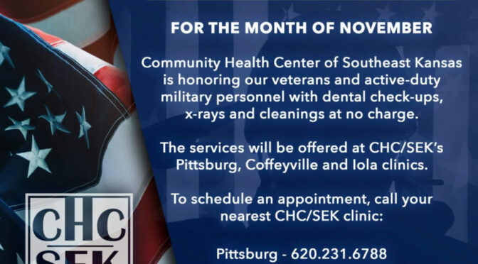 Free Oral Health Services in November For Veterans