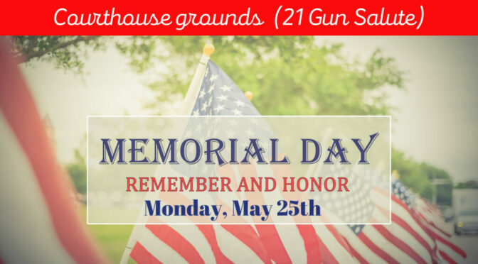 Memorial Day Service at Bourbon County Courthouse May 25