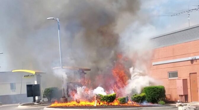Fire in the Shrubs at McDonald’s On June 25