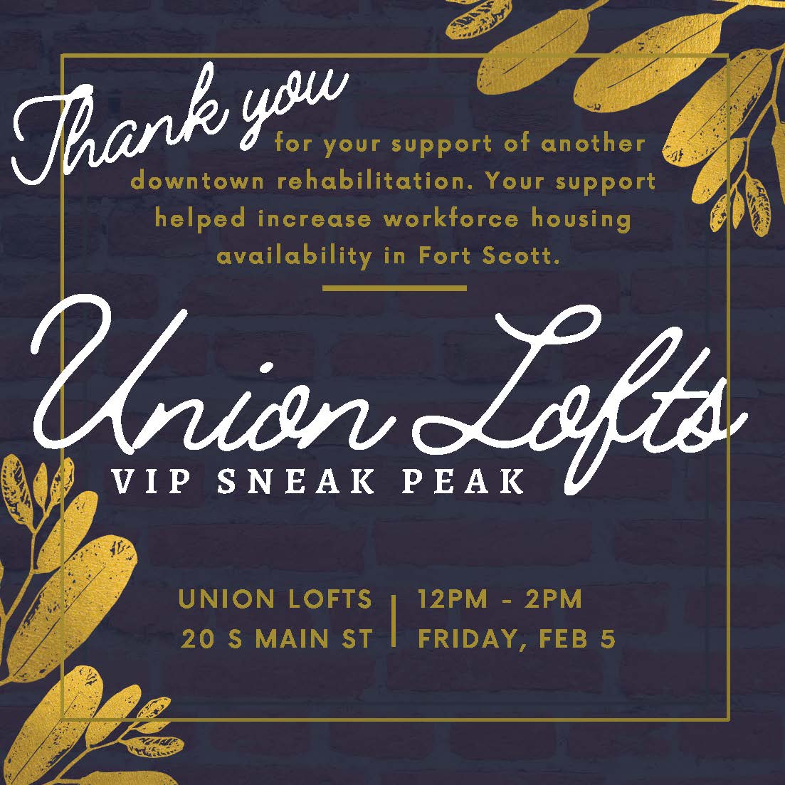 Union Loft Tours Feb. 5 Fort Scott Biz