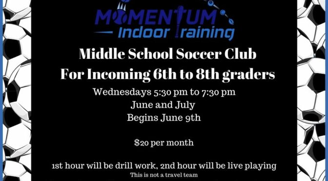 Momentum Middle School Soccer Club Enrollment
