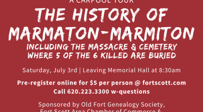 Bourbon County History Tours: Marmaton on July 3