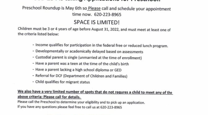 U234 Is Taking Applications For Preschool