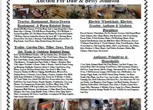 Dale and Betty Johnson Estate Auction