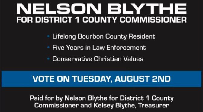 AD: Nelson Blythe For Bourbon County Commissioner District 1