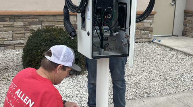 Electric Car Charging Station Installed At Sleep Inn