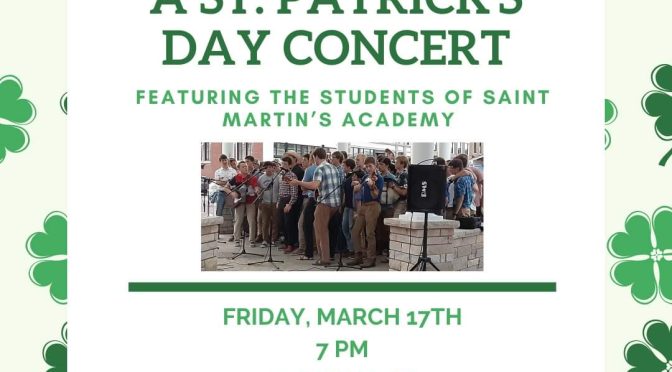 St. Martin’s Academy Featured at Common Ground Coffee Shop This Friday