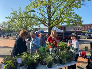 This is the club selling plants at the May 2022 Fort Scott Farmers Market, annual event for the club. From its Facebook page.