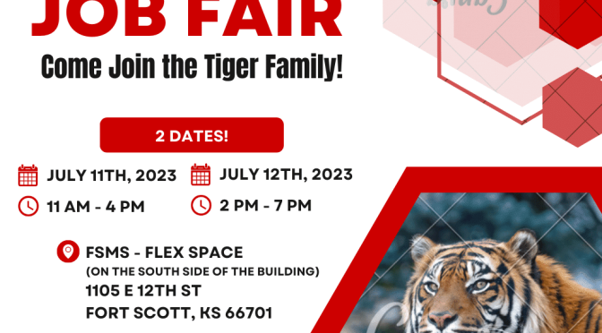 U234 Job Fair July 11-12 at Fort Scott Middle School