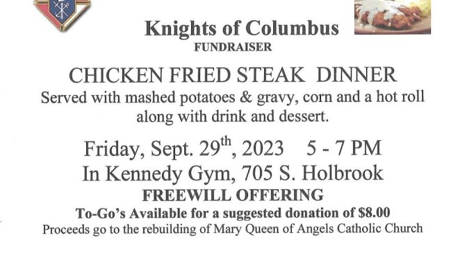 Fundraiser Dinner: Rebuilding Mary Queen of Angels Catholic Church