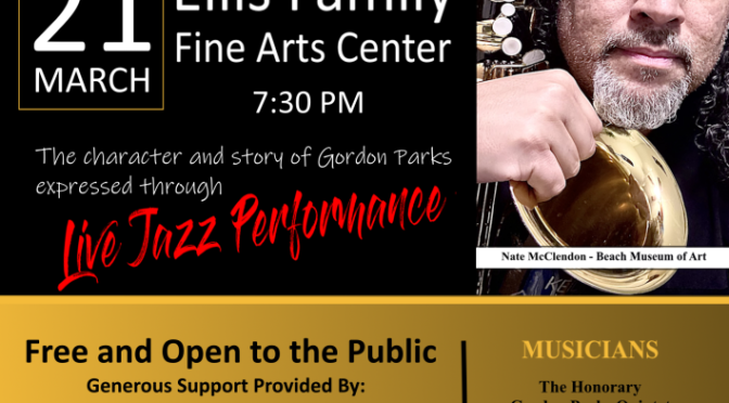 Gordon Parks Self Portrait  “Live Jazz Event” Is March 21: Free and Open To The Public