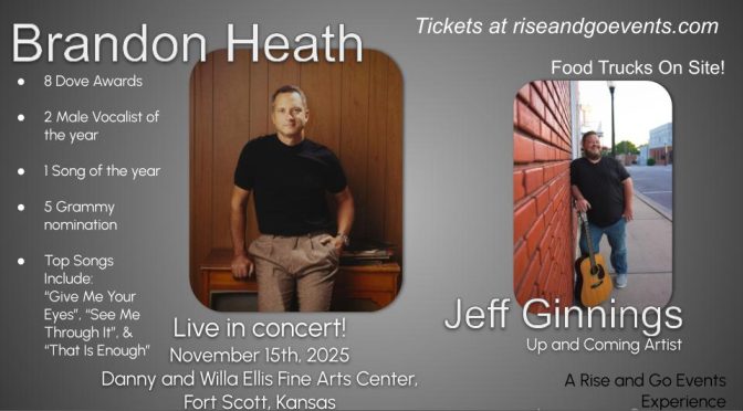 Brandon Heath, Jeff Ginnings in Concert in Fort Scott on November 15