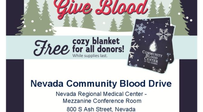 Nevada Community Blood Drive on December 1