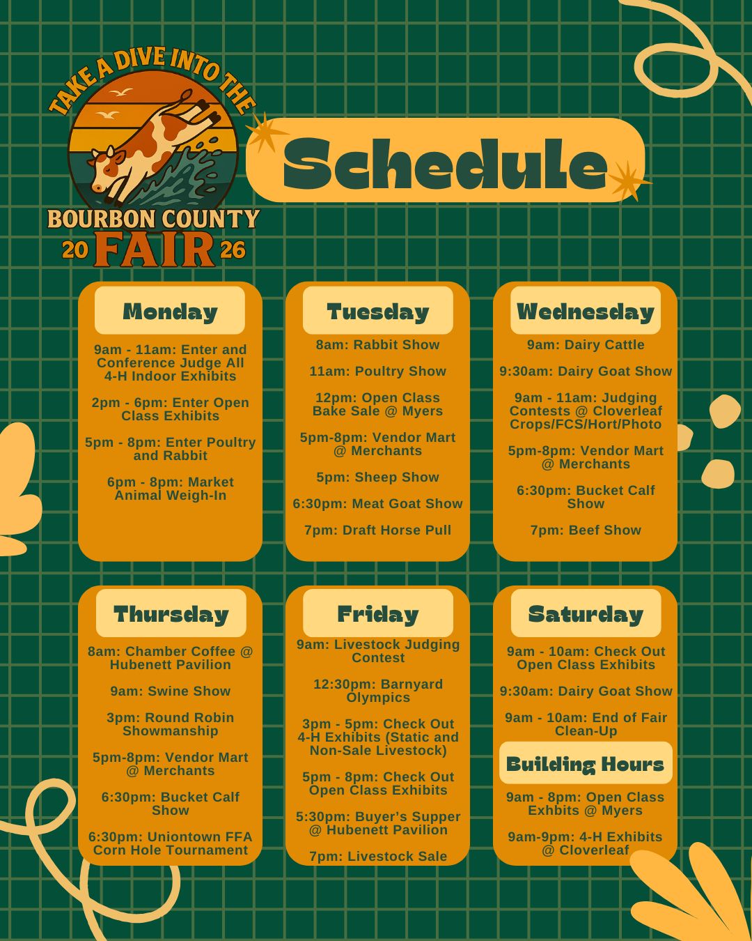 Bourbon County Fair 2026 Schedule