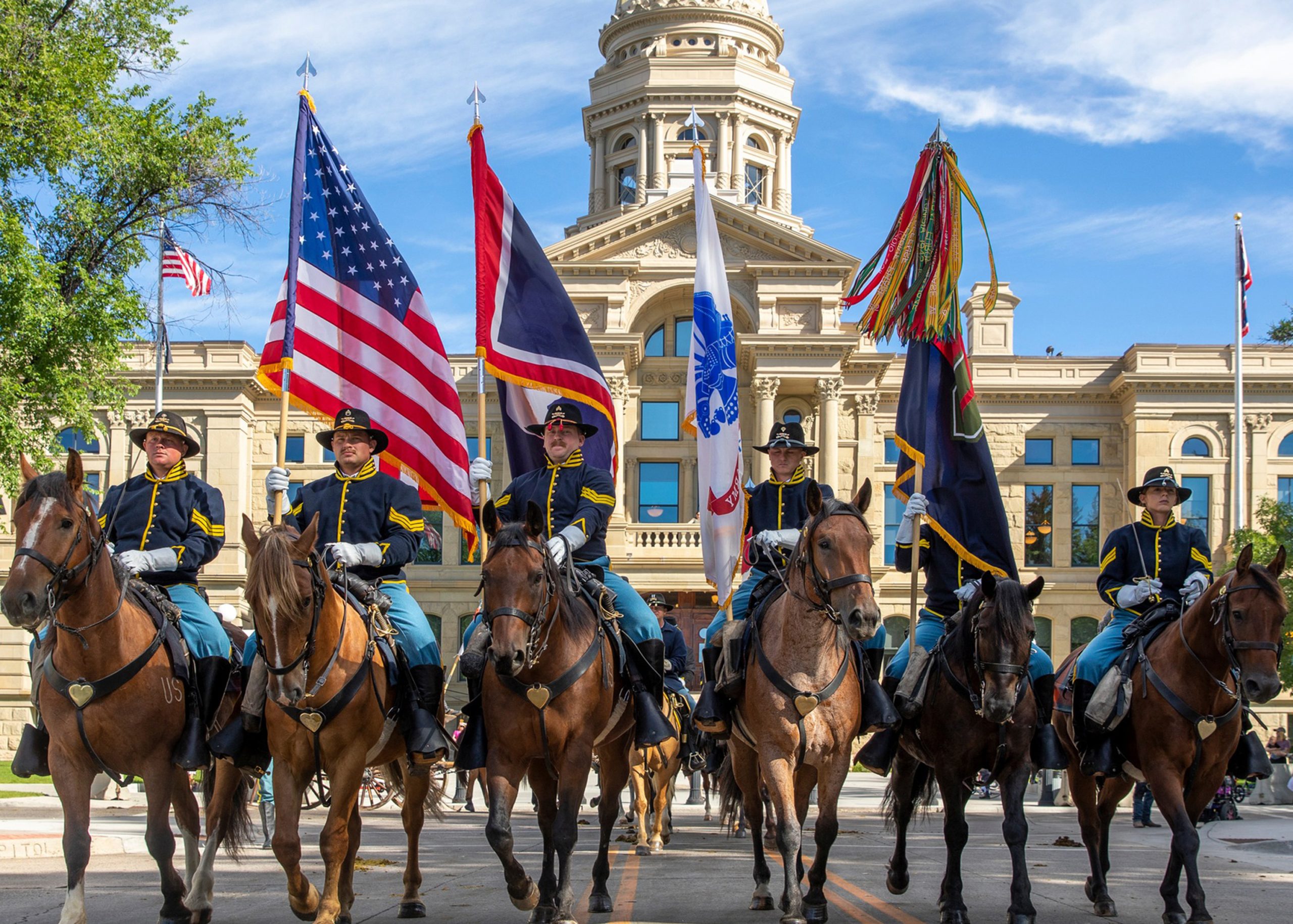 US Army Photo of the Commanding General's Mounted Color Guard Soldiers from the US Army's 1st Infantry Division.