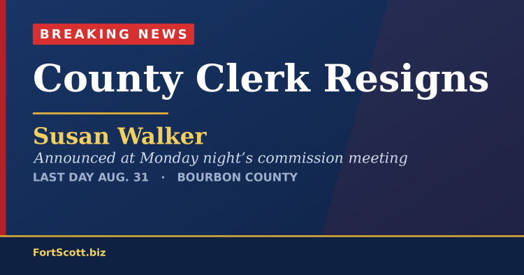 Breaking news: Bourbon County Clerk Susan Walker resigns, last day Aug. 31