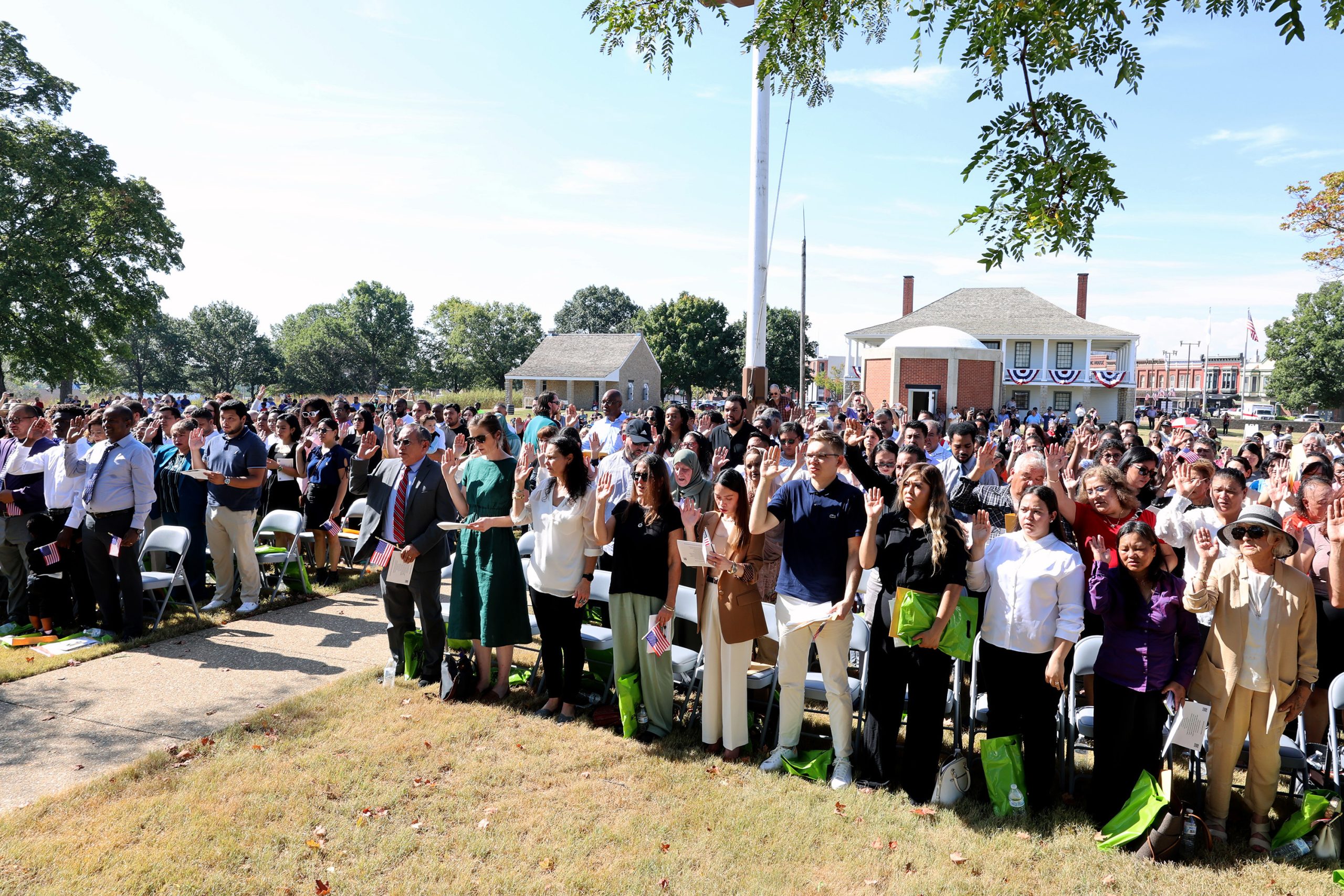 A previous naturalization ceremony at Fort Scott National Historic Site. NPS Photo.